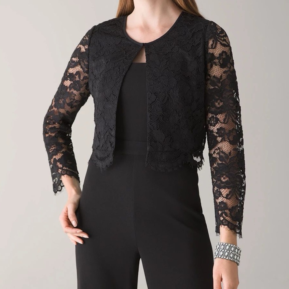 White House Black Market Lace Bolero Womens Size XS